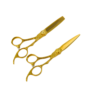 กรรไกรตัดผมดามัสกัสลายคม 6.0 นิ้ว ดีไซน์แฟชั่นใหม่ สวยงาม กรรไกรตัดผมแบบแบน กรรไกรซอยผม 28 ซี่ - Product Image 1