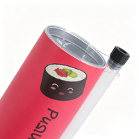 Tube cylindrique en papier personnalisé avec logo, qualité alimentaire, pour sushi, avec tube à sauce, pour boulettes de riz, snacks, emballage de rouleaux, tubo para sushi