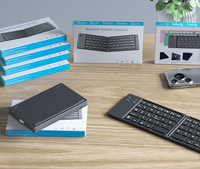 Keyboard tipis portabel lipat ganda, papan ketik nirkabel 66 tombol untuk ponsel Tablet Windows untuk Ios Android
