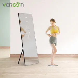 Vercon 43 بوصة شاشة تعمل باللمس ذكي سحرية الصالة الرياضية الذكية ai تركيب شاشة الكريستال السائل ممارسة اللياقة البدنية التفاعلية مرآة