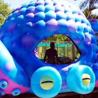 Tente de pieuvre gonflable pour décor de scène extérieure Cabine de pieuvre géante DJ de 8m pour la décoration de concerts et de festivals de musique