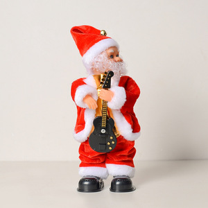 Guitarra eléctrica de cadera Papá Noel con música Regalos de Navidad Regalos de muñecas para niños Decoraciones de ventanas de juguete - Product Image 4