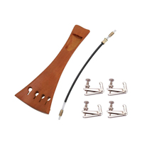13Pcs 4/4-3/4 Violin Accessories Kit Violin Tailpiece with Metal Fine Tuner 4 Tuning Pegs Endpin Chin Rest Tail Gut Parts