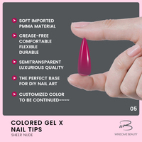 Uñas Postizas Acrílicas Semitransparentes con Diseño de Cobertura Completa, 10 Colores, Estilo Almendrado y Stiletto, para Arte de Uñas DIY