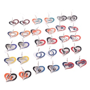 Boucles d'oreilles en alliage plaqué or en forme de goutte d'huile pour les 32 équipes sportives, <span class=keywords><strong>série</strong></span> Cowboys Steelers Pirates Seahawks - Product Image 1