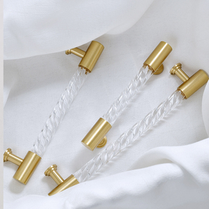 <strong>Light</strong> Acrylic Brass Furniture <strong>Pulls</strong> <strong>Handles</strong> Long <strong>Handle</strong> for Kitchen Drawer Cabinet Wardrobe Door <strong>Handle</strong> 320mm - Product Image 4