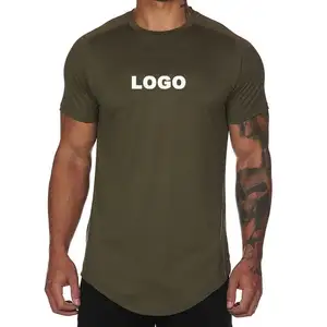 Custom Blank Camiseta Fitted Polyester Shirts Quick Dry Crew neck Running Fitness T-shirt Workout Athletic Gym Sport Mens TShirt