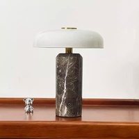 Lampe de table LED rechargeable nordique en marbre, abat-jour opale blanc mat, design créatif, éclairage d'ambiance pour chambre, bureau, salon