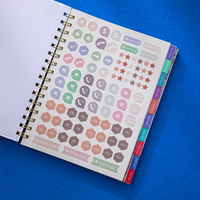 Planificateur en spirale A5 mignon avec autocollants-cahier de couverture holographique arc-en-ciel pour les cadeaux scolaires planificateur personnalisable de bureau