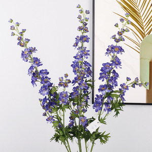 Nueva Llegada, Estilo Europeo, Pequeño Delphinium Artificial, Ajacis, Flor de Tacto Real, Decoración para Bodas, Bares y Salas de Estar - Product Image 1