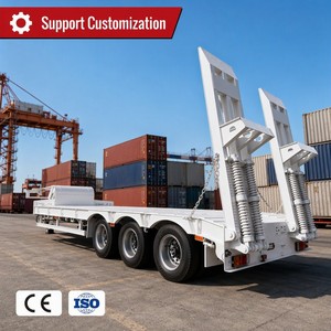 Remolque de Plataforma Baja Reforzado de 3 Ejes - Transportador de Maquinaria de Alta Capacidad de Carga con Certificación CE ISO - Product Image 3