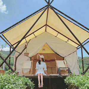 4x6m Luxe Vierkante Safaritent Buiten <span class=keywords><strong>Camping</strong></span> Evenement Decoratie voor Hotels en Campingplaatsen Vierkante Folk Tent - Product Image 2