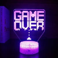 Gaming Room lampada da tavolo Console di gioco icona decorazione RGB 7 colori Touch Control lampada a Led illusione acrilico 3D luce notturna