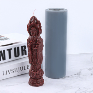 <span class=keywords><strong>Moule</strong></span> à bougie en silicone fait main pour sculpture de Bouddha, dieu <span class=keywords><strong>oriental</strong></span> Guanyin Tathagata, design Bouddha à quatre faces, pour résine et plâtre - Product Image 2