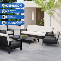 Ensemble de canapés d'extérieur modernes en aluminium, mobilier de jardin et de terrasse, canapé d'extérieur imperméable pour hôtel, villa, complexe hôtelier, OEM ODM
