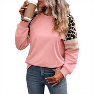 Nueva Colección Otoño/Invierno para Mujer, Estilo Europeo Americano, Estampado de Leopardo, Bloques de Color, Poliéster/Algodón - Product Image 3