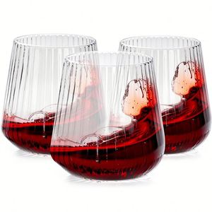 Clear Ribbed 12Oz Reusable <b>Plastic</b> Wine Whiskey Glass Durable Shatterproof Freezer Safe Party Picnic <b>Drinkware</b> Tumbler - Product Image 1
