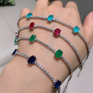 Wholesale Collections Eco-friendly Copper 6*8mm Multicolor Cubic Zirconia <b>Bracelets</b> Women for Daily Wear - Product Image 2