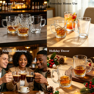 Lot de <span class=keywords><strong>verres</strong></span> en cristal sans plomb avec poignée, pour vin, bière, idéal pour bars et fêtes - Product Image 6