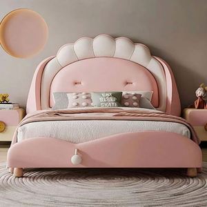 Juego de Dormitorio Infantil de Madera Maciza, Moderno, con Diván de Tamaño Completo, Tapicería de Algodón Cómoda, Color Rosa - Product Image 2