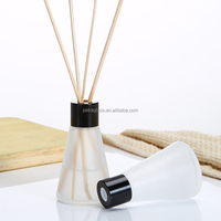 Flacon décoratif en verre transparent givré 50ml 80ml, vide, parfum, huile essentielle, diffuseur de roseaux, bouteille en verre aromatique