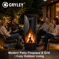 Cheminée extérieure moderne à bois, chauffage extérieur en fer pour jardin et cour