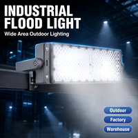 Projecteur LED Modulaire 200W à Module Unique, Lumière Blanche Froide Uniforme, Large Couverture, AC220V, pour Éclairage Extérieur de Stades et Routes