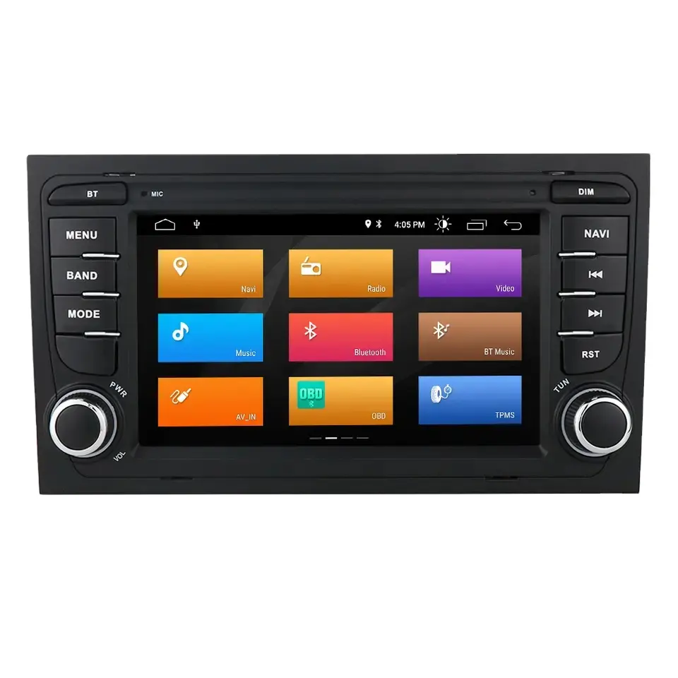 Autoradio Android 13, dvd, gps, navigation gps, radio, WiFi, BT, mirrorlink, commande au volant, CARPLAY, pour audi A4