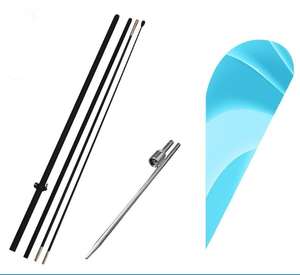 ธงรูปหยดน้ำตาพร้อมชุดเสาธงไฟเบอร์กลาสฐานหนามธงรูปธงชายหาดบินได้ตามต้องการ - Product Image 2