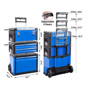 صندوق أدوات ترولي مستقيم قابل للتكديس ذو 3 أدراج من الصلب - Product Image 4