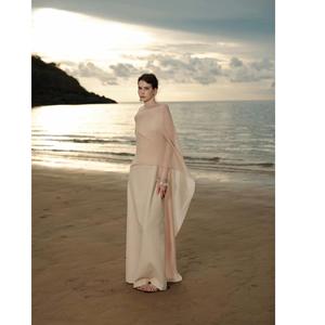 Vestidos de mujer elegantes al por mayor VESTIDO MARGOT con espalda abierta 140cm 61% rayón 39% algodón ODM logotipo personalizado vestidos de mujer - Product Image 1