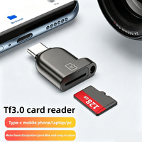 Lector de Tarjetas TF Tipo C Compatible con OTG, Mini Adaptador de Tarjetas de Memoria USB 3.0 de Aleación de Zinc para Teléfono, Tableta, PC y Portátil