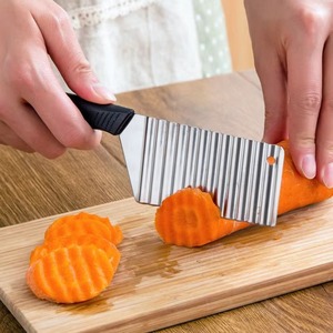 Cortador de Patatas Onduladas de Acero Inoxidable, Rebanador de Verduras y Frutas, Cuchillo Ondulado para Patatas, Herramienta para Hacer Patatas Fritas - Product Image 6