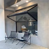Ventanas plegables de aluminio de estilo americano Sistema plegable de vidrio de rejilla enrollable vertical para bares y cafeterías