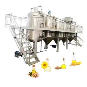 Refinería de aceite de soja Equipo de planta de refinería de aceite vegetal a pequeña escala