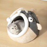 Lit pour chat isolé pour l'hiver, pour chatons, maison pour animaux de compagnie fermée, maison pour chat toutes saisons, accessoires pour animaux de compagnie, lit pour chien
