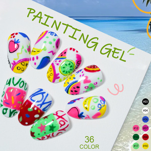 Gel de Peinture pour Ongles de Haute Qualité Sans Résidu Semi-Solide Couleurs Noir et Blanc Gel de Peinture 3D pour <span class=keywords><strong>Dessin</strong></span> Floral - Product Image 5