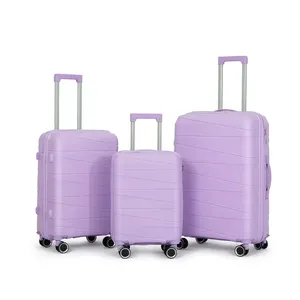 2024 3 pezzi Set valigia in PP da viaggio 20 24 28 pollici Set bagaglio a rotolamento su ruote