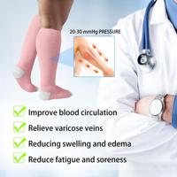 Chaussettes de compression en bambou sur mesure 20-30 mmHg, hauteur genou, respirantes, élégantes, de qualité supérieure, pour femmes enceintes et voyages