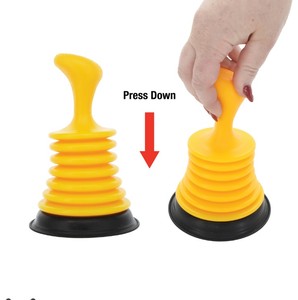 Mini Sturalavandini Giallo con Soffietto Grande <span class=keywords><strong>per</strong></span> Lavelli di Cucina e Bagno, Rimuovi-Intasamenti Resistente con Impugnatura Ergonomica - Product Image 4