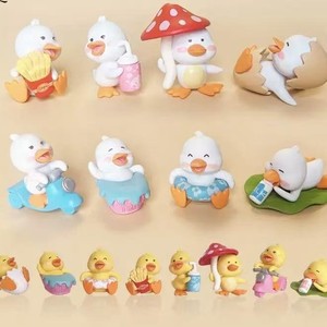 Figurines d'animaux mignons en forme de petit canard jaune, miniatures, décorations de bureau, décorations de jardin, PVC peint, intérieur/extérieur - Product Image 3