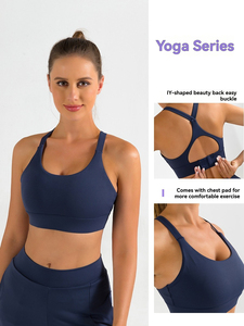 Nouveau soutien-gorge de sport personnalisé LULU Naked Feeling pour femme, antichoc, froncé, réglable, respirant, ajouré, élégant - Product Image 1