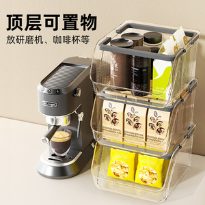 Stackable Desktop <b>Storage</b> <b>Box</b> Rectangle Solid Color Large Capacity For Snacks Cosmetics Stationery Organize Home Office - Product Image 4