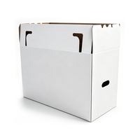 Boîte de transport pliable et empilable en carton ondulé entièrement imprégné de cire, étanche, pour la chaîne du froid (fruits de mer, viande), avec impression UV, gain de place