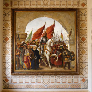Art mural en céramique de haute qualité, portrait de <span class=keywords><strong>Mehmed</strong></span> II, pour décoration de salon, peinture à l'huile dessinée à la main - Product Image 4