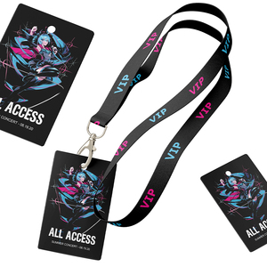 Sublimated Printing Blank Neck Id Badge Card Holder Anime Woven Satin Nylon Polyester Custom Lanyards With Logo Custom