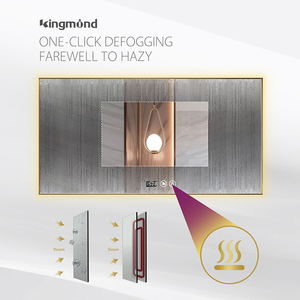 Tùy chỉnh hiện đại phòng tắm lớn Trang trí LED chiếu sáng thông minh Vanity chống ẩm vòng treo tường gương - Product Image 5