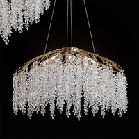Éclairage de plafond décoratif de style villa lustre d'arbre lumineux de salon lustre en cristal de luxe à LED personnalisé nordique moderne 80