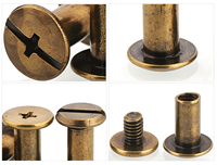 Vis Chicago en bronze, rivets en cuir, vis à riveter pour la décoration et la réparation de ceintures, sacs, chaussures et sacs à main en cuir