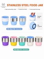 Bocal alimentaire isotherme en acier inoxydable de 17 oz avec couvercle à poignée et base antidérapante |   Logo et couleur personnalisés |   OEM ODM